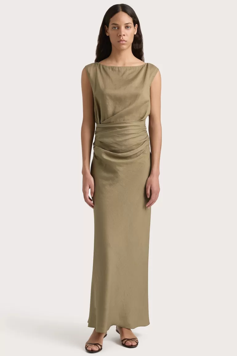 Cheap Faithfull the Brand Adelia Maxi Dress Khaki