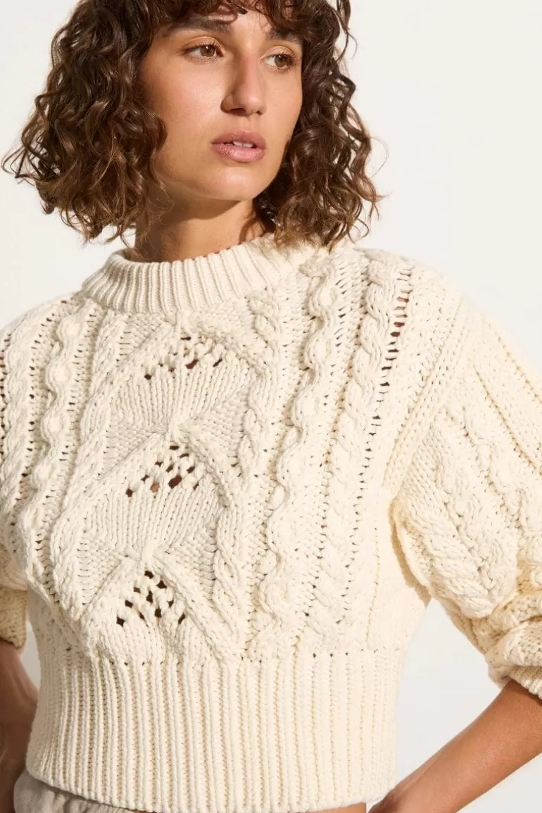 New Faithfull the Brand Alanna Knit Jumper Off White - Final Sale