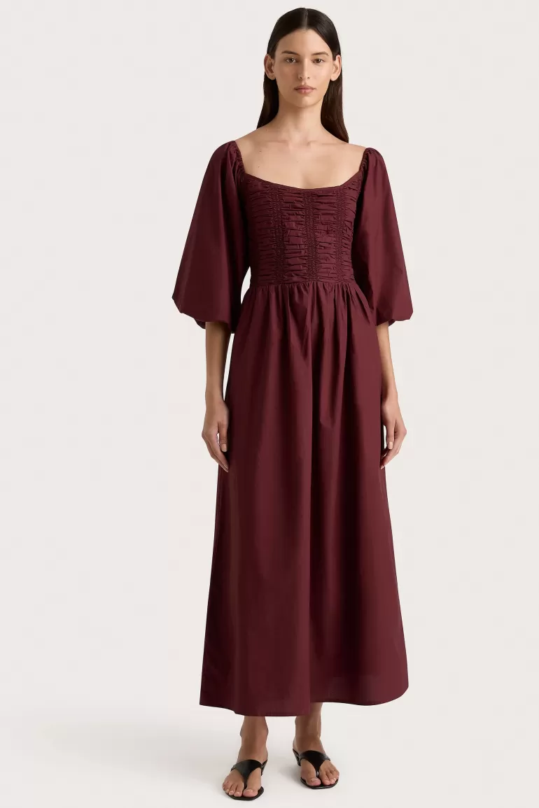 Best Faithfull the Brand Alma Midi Dress Bordeaux