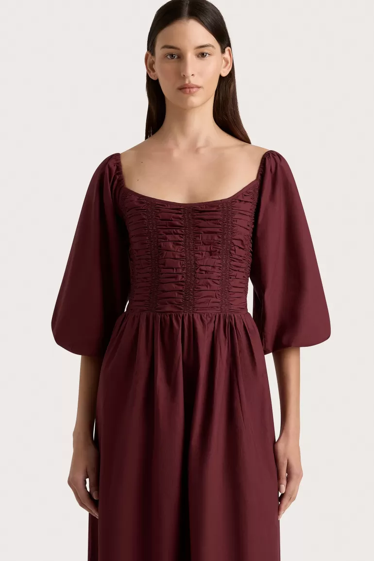 Best Faithfull the Brand Alma Midi Dress Bordeaux