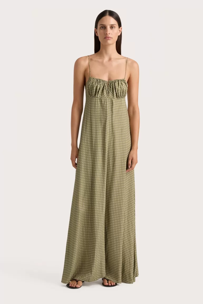 Cheap Faithfull the Brand Anessa Maxi Dress Oliander Khaki