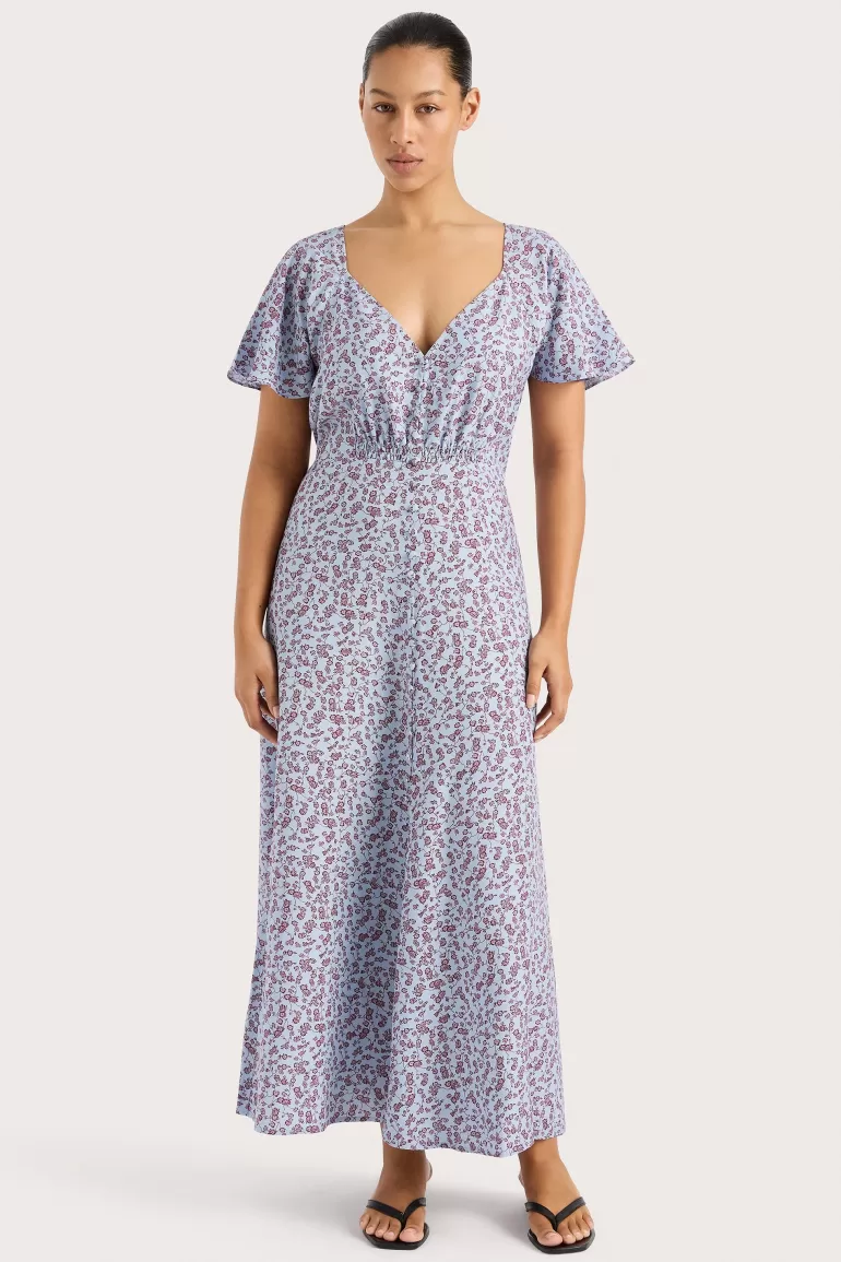 Best Sale Faithfull the Brand Aurelia Midi Dress Amaryllis Floral Blue