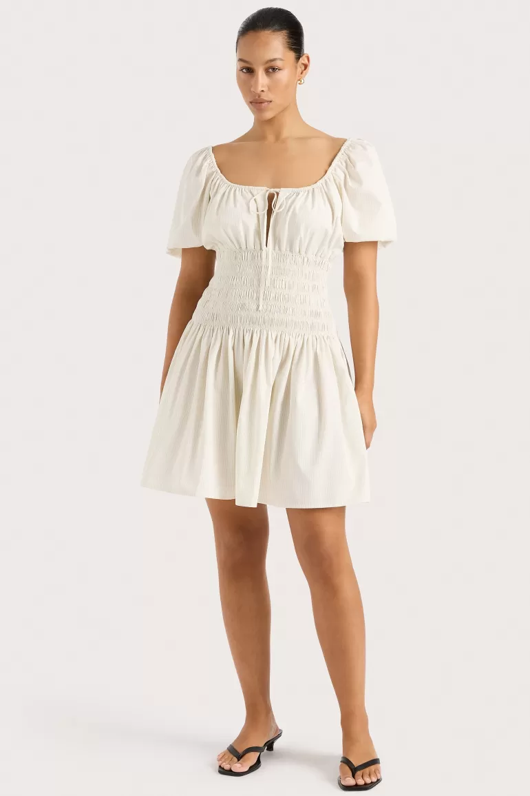 Best Faithfull the Brand Aya Mini Dress Cream Pinstripe