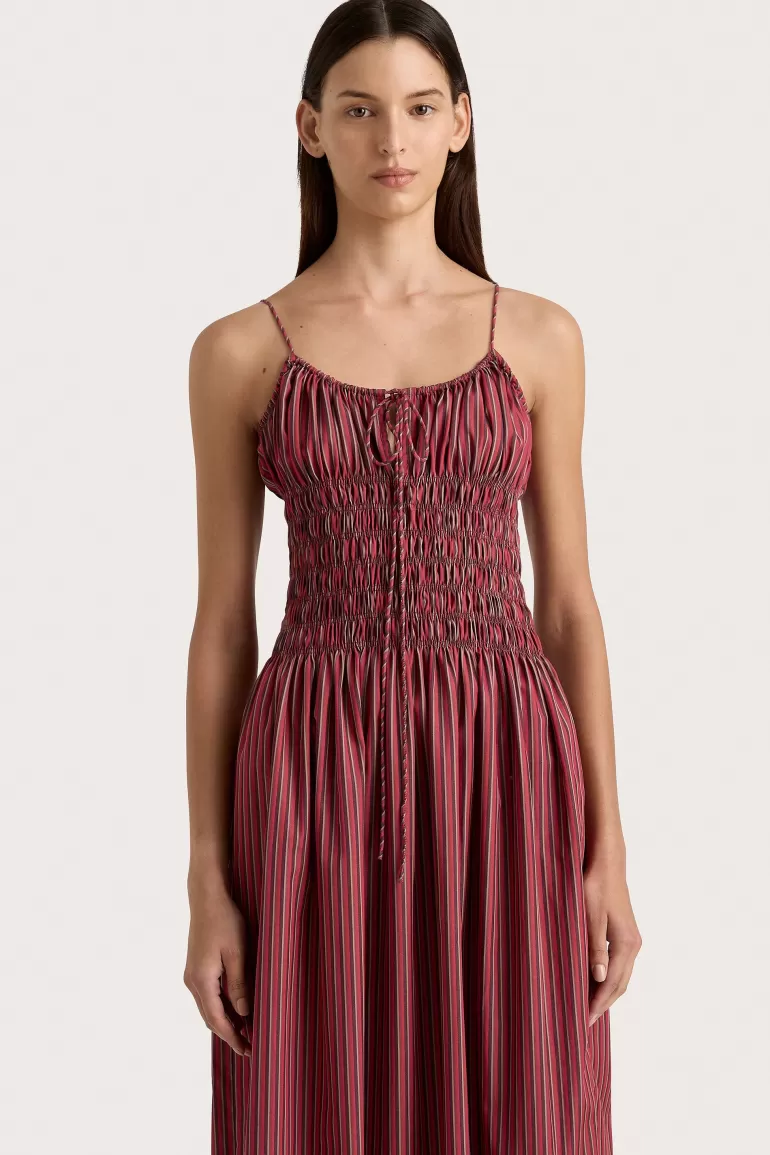 Best Faithfull the Brand Aya String Maxi Dress Wine Stripe