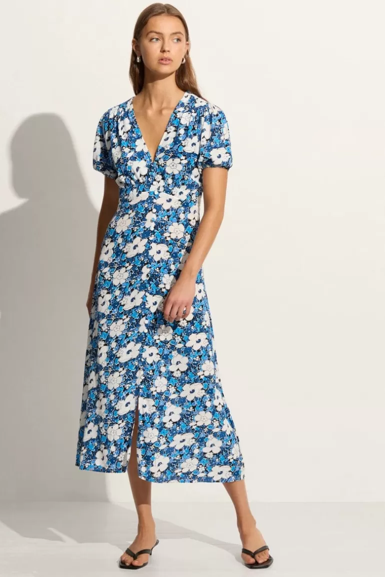 Online Faithfull the Brand Bellavista Midi Dress Vita Bella Floral Blue (Exclusive) - Final Sale