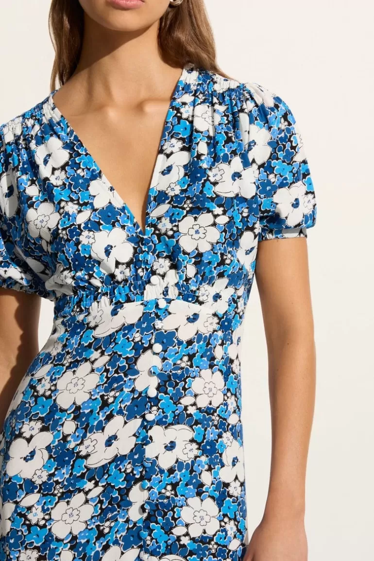 Online Faithfull the Brand Bellavista Midi Dress Vita Bella Floral Blue (Exclusive) - Final Sale