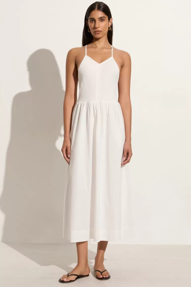 Sale Faithfull the Brand Camera Midi Dress White