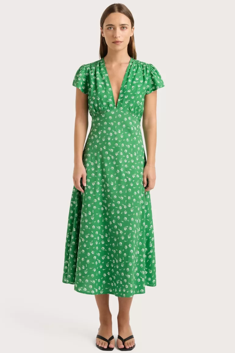 Cheap Faithfull the Brand Doiret Midi Dress Green