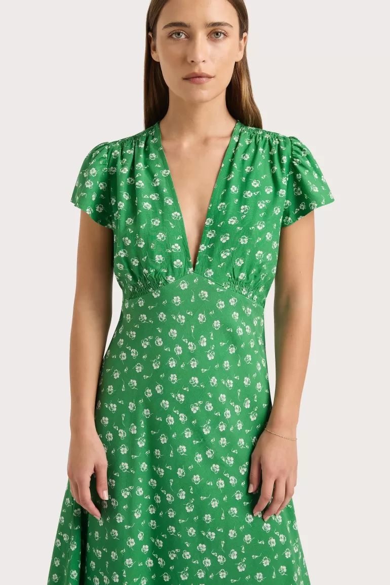 Cheap Faithfull the Brand Doiret Midi Dress Green