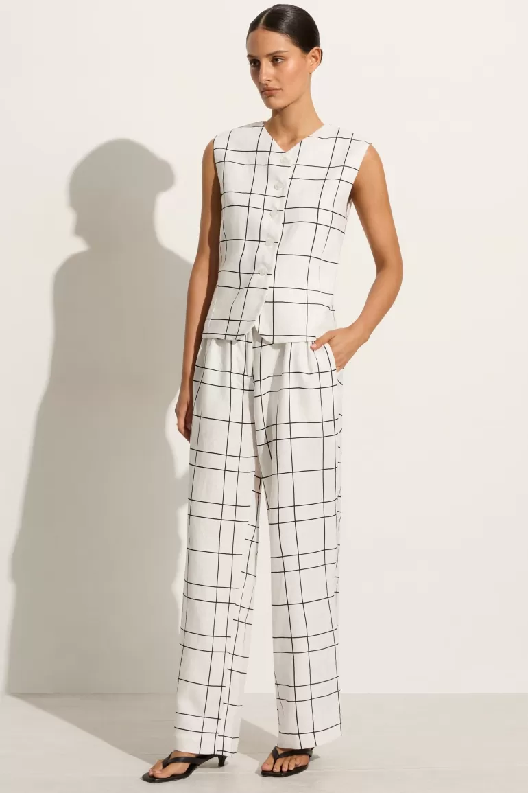 Shop Faithfull the Brand Duomo Pant Letizia Check White