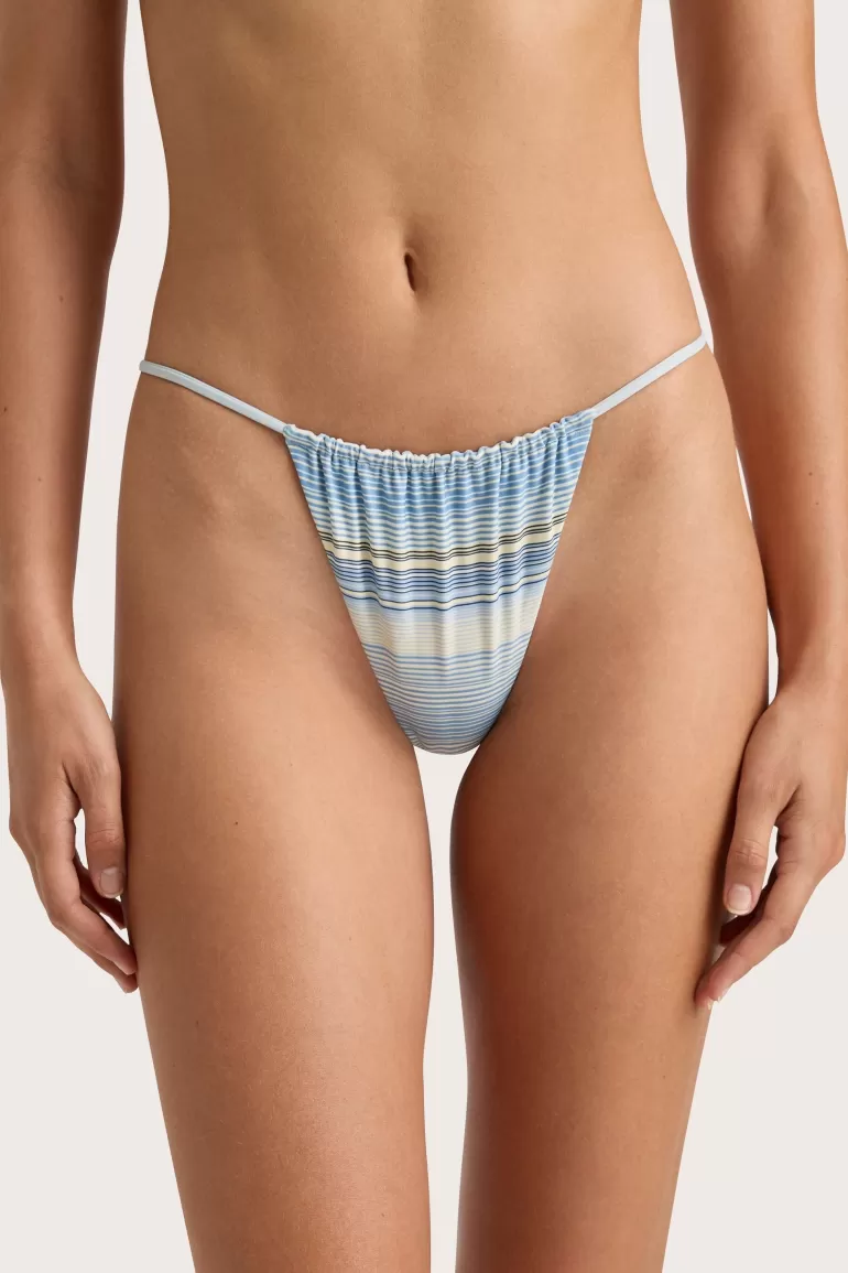 Store Faithfull the Brand Elea Bikini Bottom Futura Stripe Sky Blue