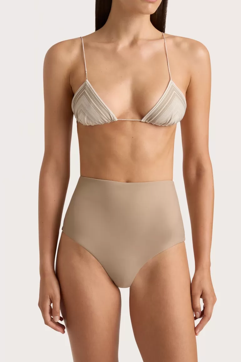 Cheap Faithfull the Brand Elea Bikini Top Futura Stripe Taupe