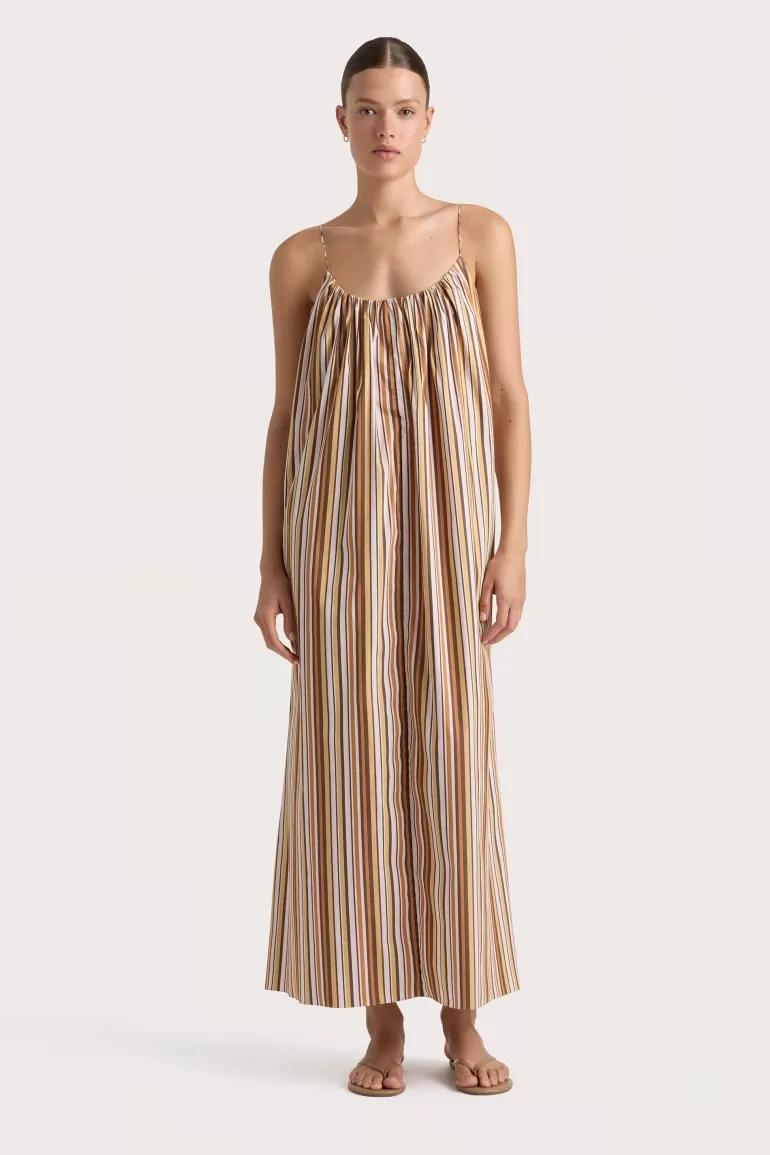 Sale Faithfull the Brand En Vau Maxi Dress Terracotta Stripe