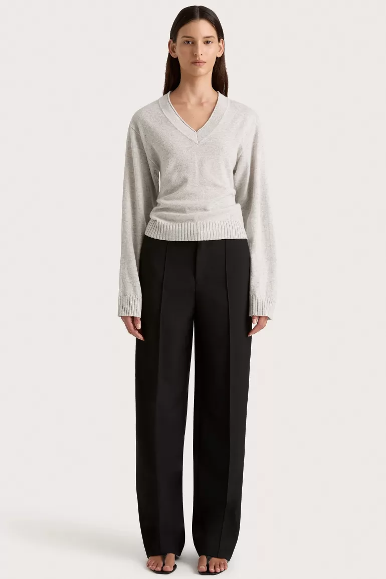 Sale Faithfull the Brand Frederikke Cashmere Sweater Grey Marle