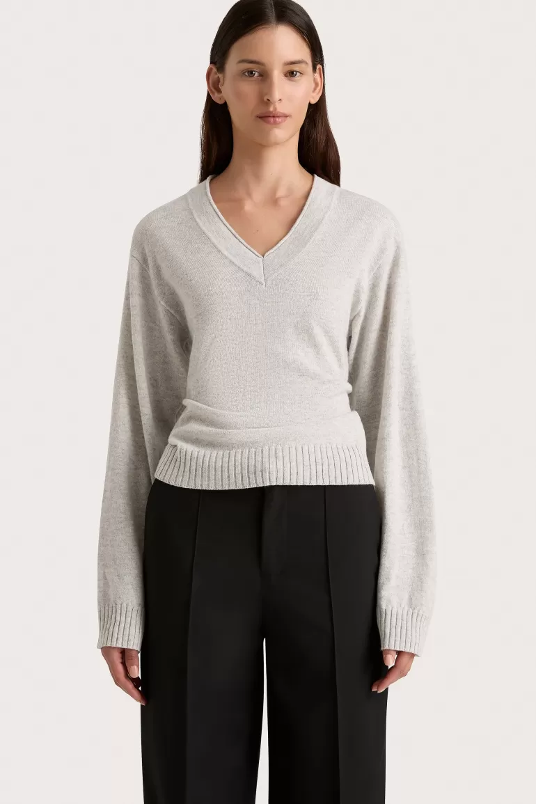 Sale Faithfull the Brand Frederikke Cashmere Sweater Grey Marle