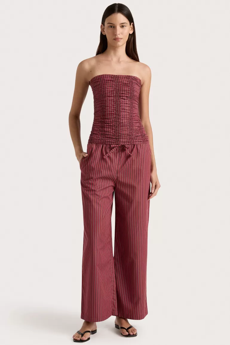 Best Sale Faithfull the Brand Freja Pant Wine Stripe