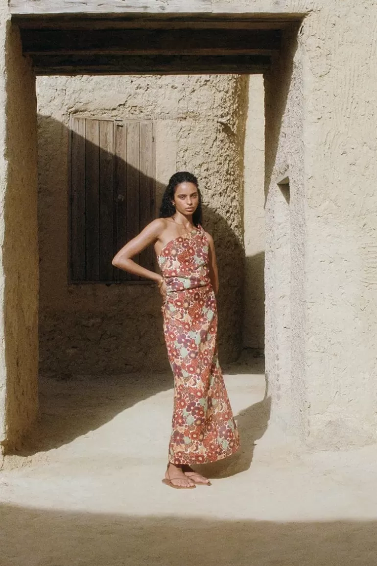Store Faithfull the Brand Jomana Midi Dress La Mira Floral Ruby - Final Sale