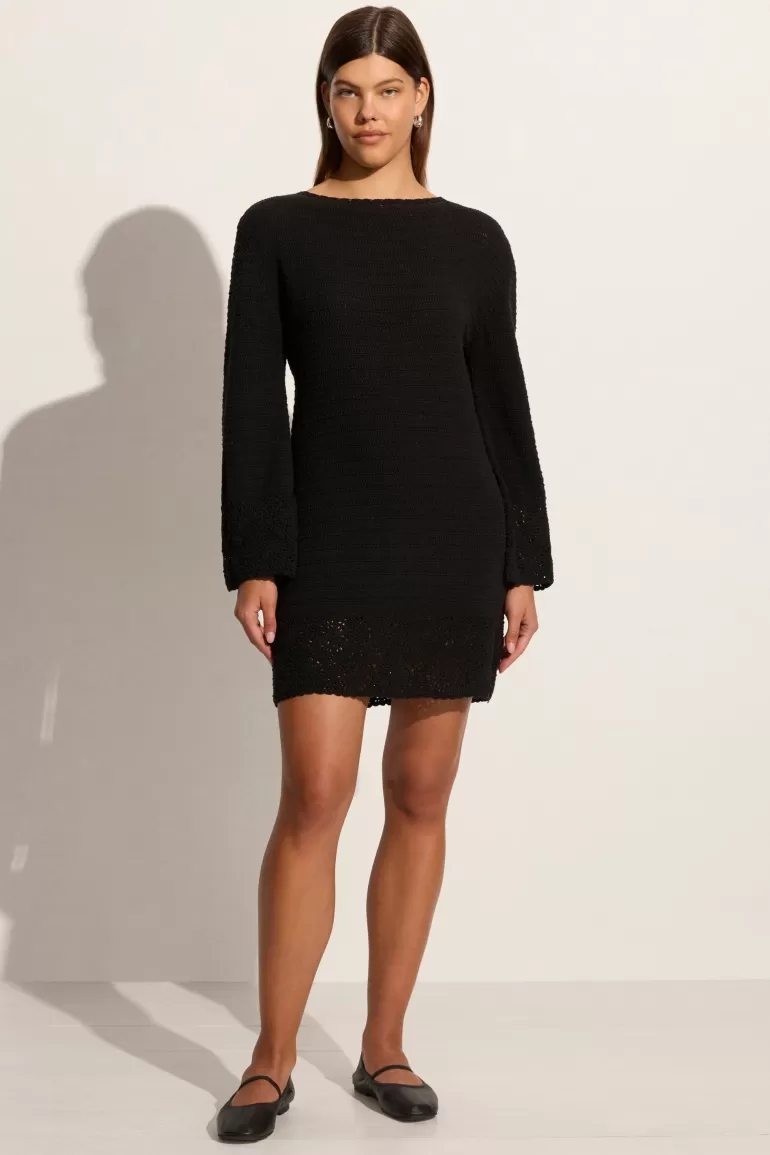 Discount Faithfull the Brand Ruia Handmade Crochet Dress Black - Final Sale