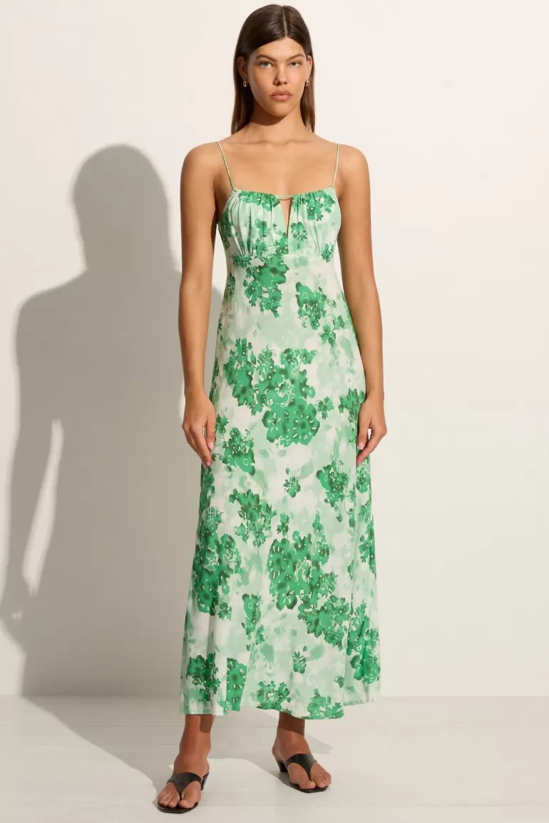 Shop Faithfull the Brand San Paolo Midi Dress Rosella Floral Green