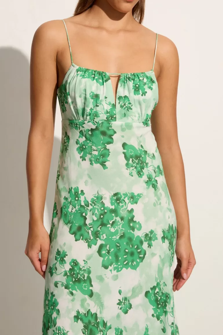 Shop Faithfull the Brand San Paolo Midi Dress Rosella Floral Green