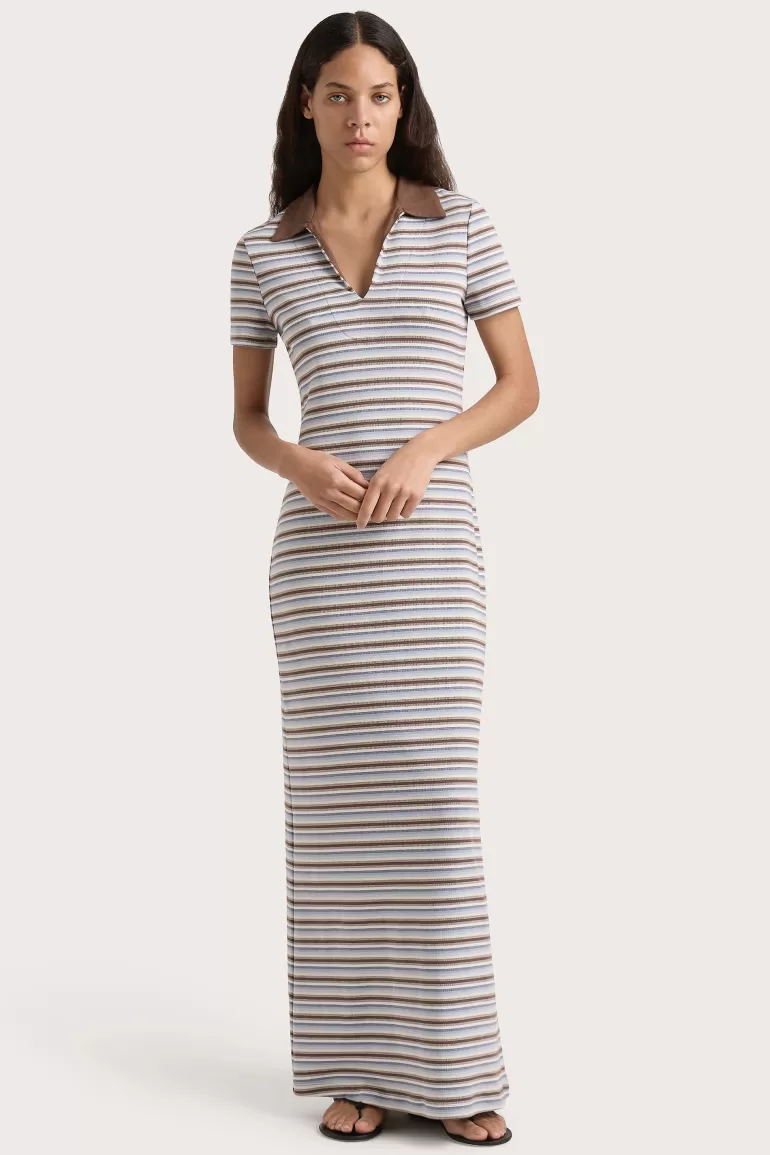 Cheap Faithfull the Brand Tiesse Maxi Dress Blue Stripe